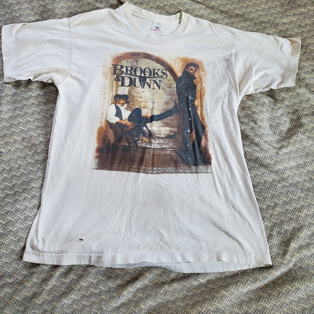 Brooks and Dunn Distressed Waitin' On Sundown Vtg 1994 T-Shirt, Sz XL